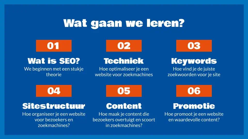 SEO Training - wat gaan we leren?